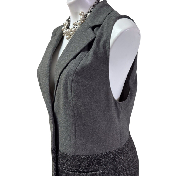 CABI Gray Tweed Sleeveless Vest Jacket Business Career M - Picture 2 of 10